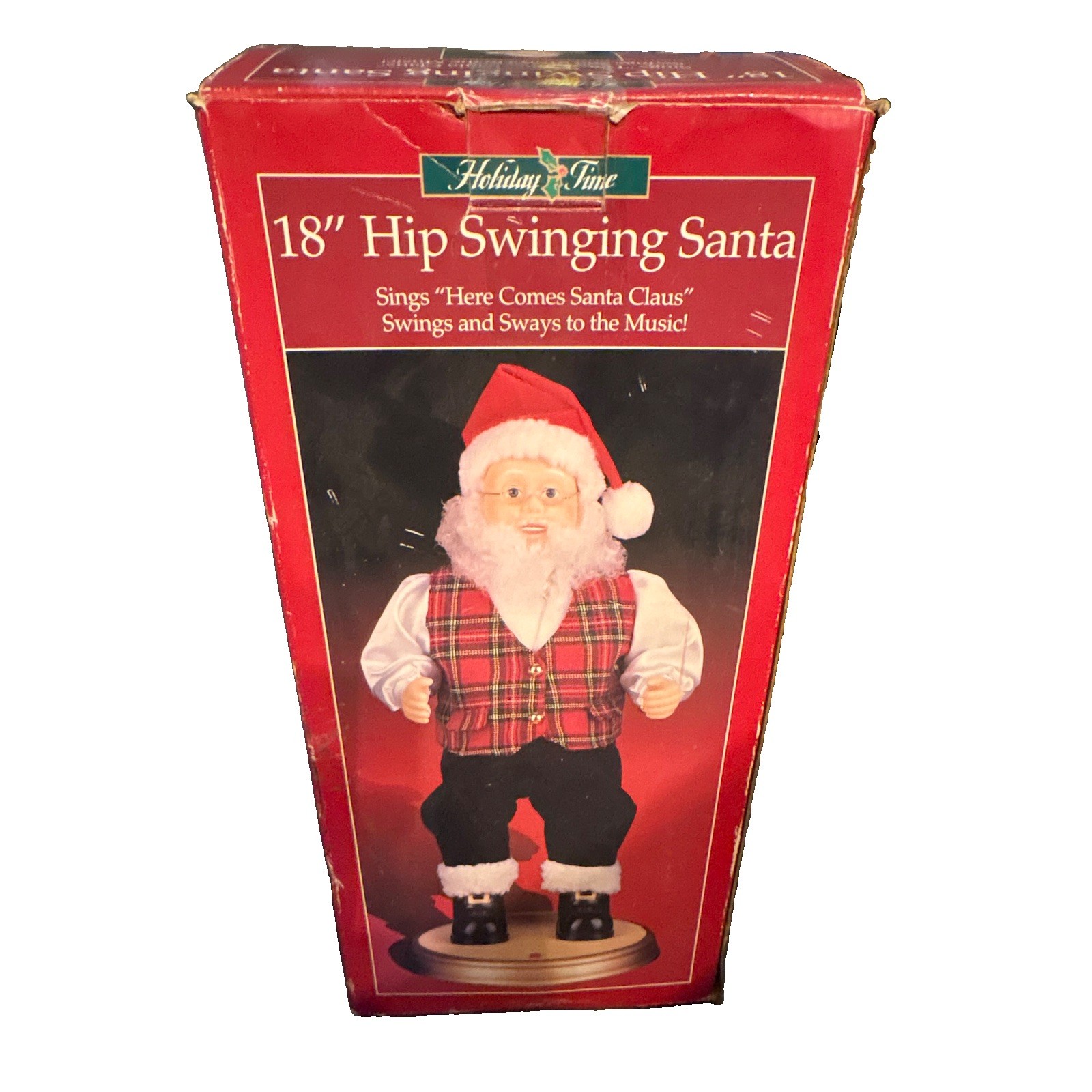 Holiday Time 18 Inch Hip Swinging Santa Sings Here Comes Santa Claus ER