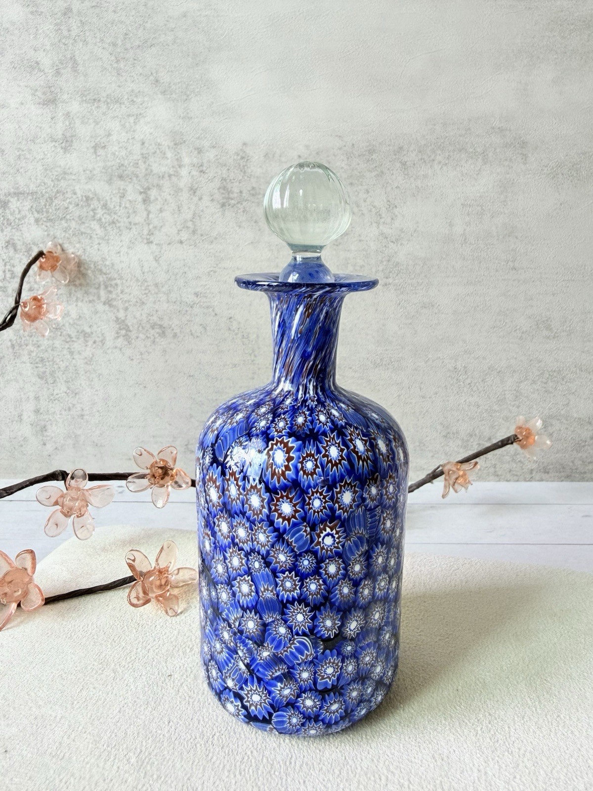 VTG Murano glass Perfume Bottle handcrafted Italian Millefiori, c.1950