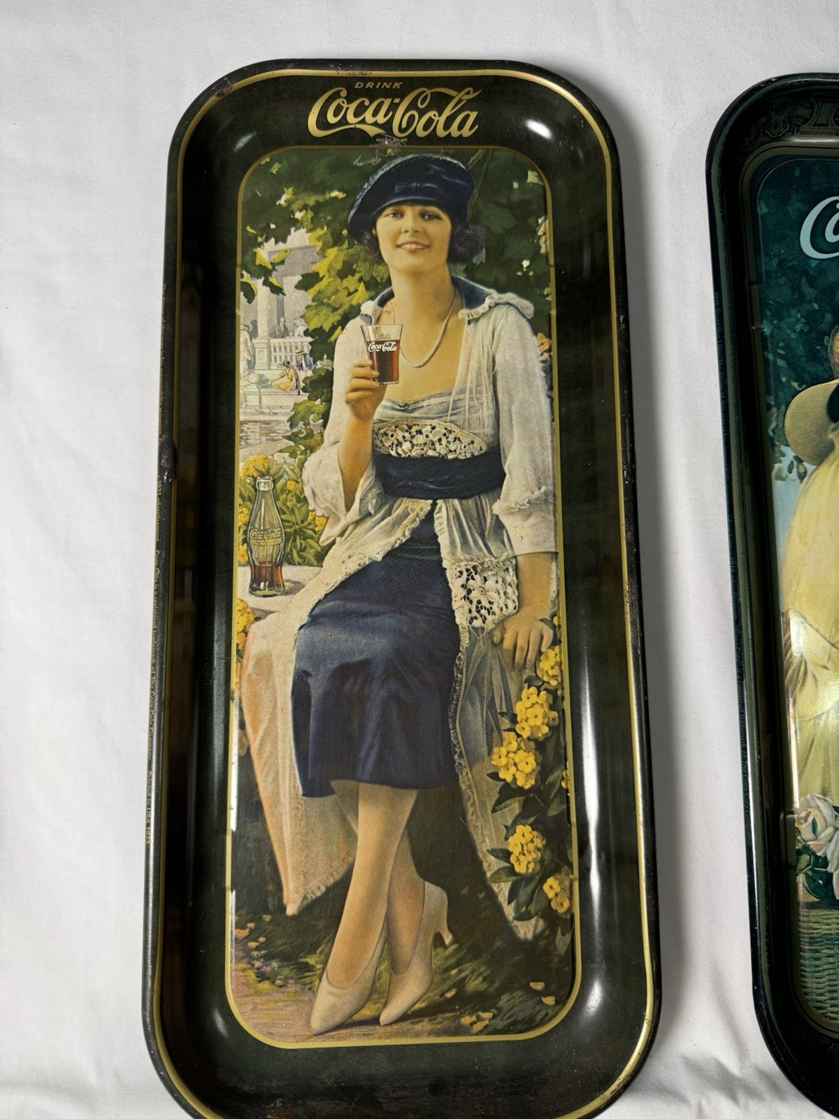 Vintage 1973 Coca-Cola Tin Serving Trays & Tip Trays Set of 4 – Reproduction Lot
