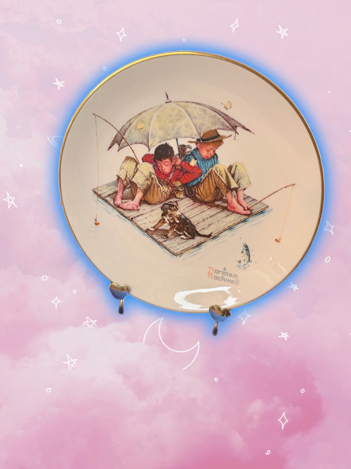 Norman Rockwell “ Fisherman’s Paradise “ Collector Plate 1975