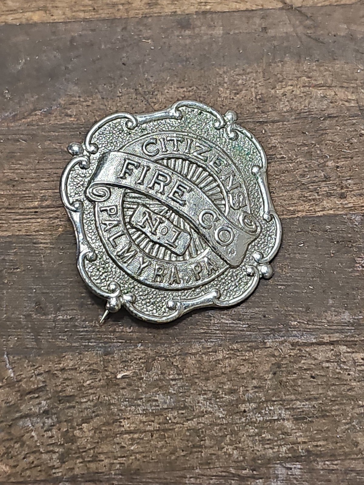 A108- Antique obsolete Citizen's Fire Co. No. 1 Palmyra, Pa Badge  FIREFIGHTING