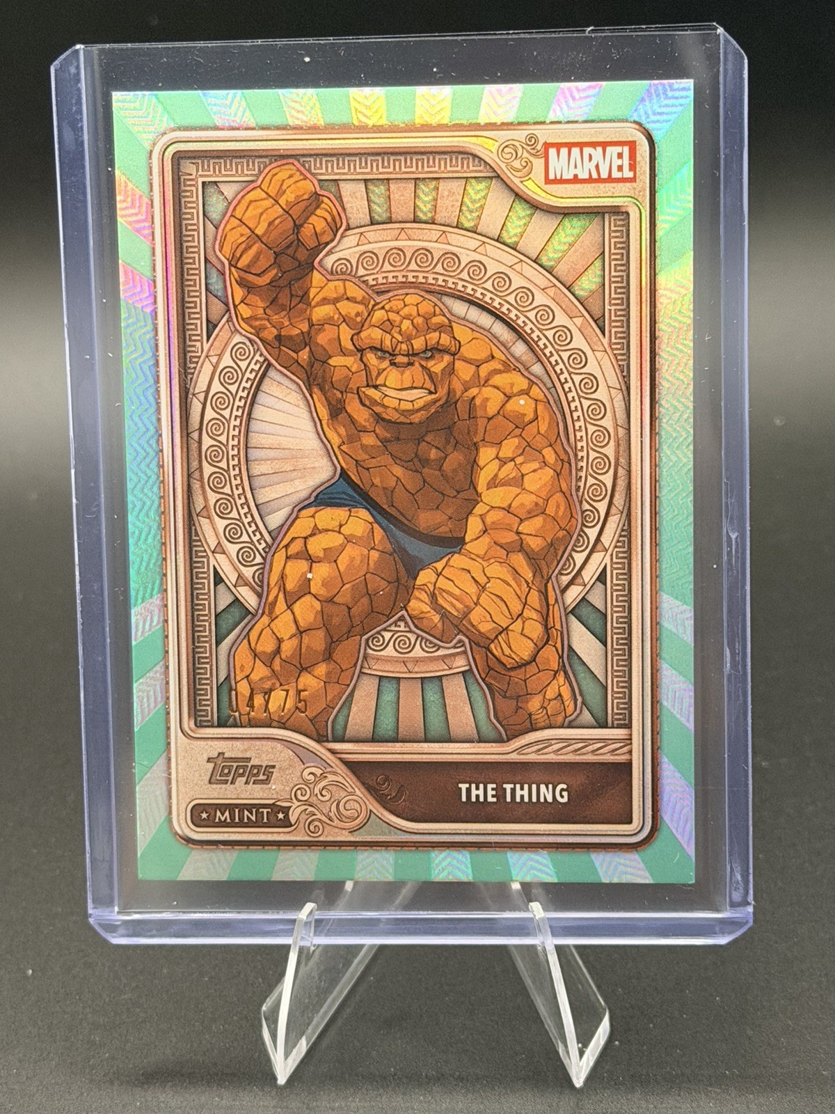 2026 Topps Marvel Mint The Thing Green Parallel 47/75 Fantastic Four