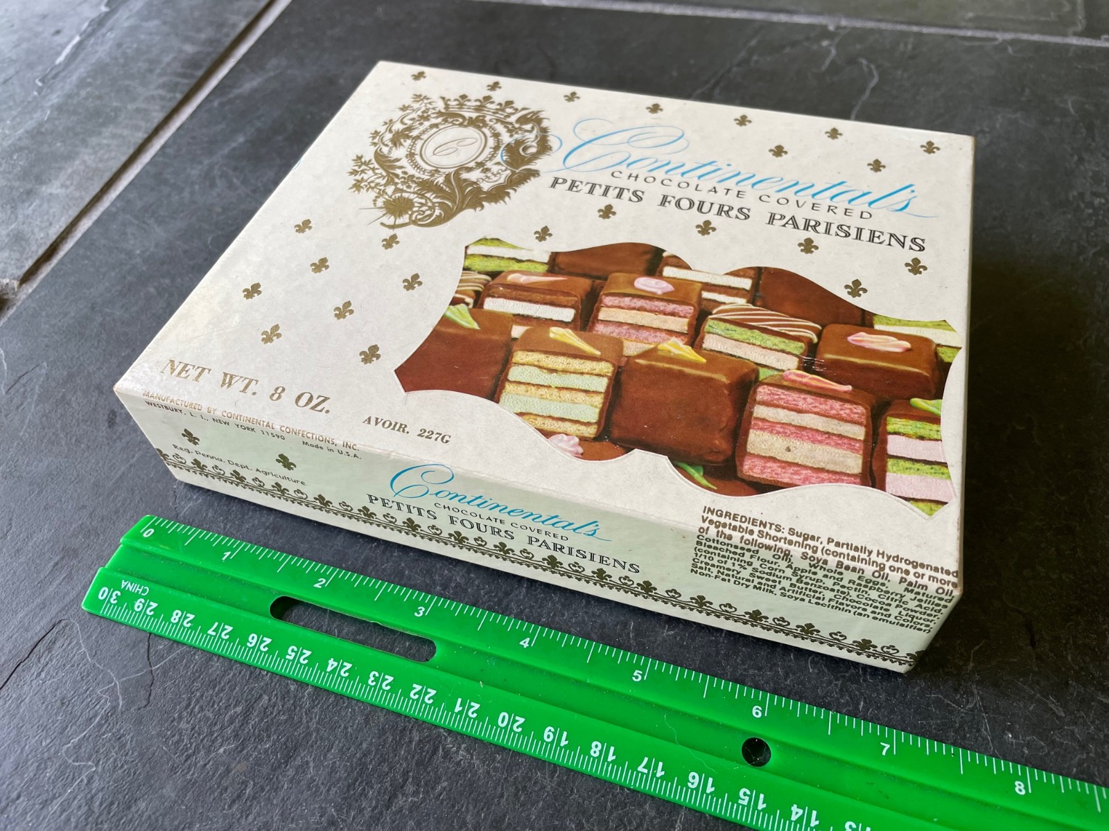 Vintage 1970\'s Continental Petits Fours Parisiens Candy Box French Chocolate USA