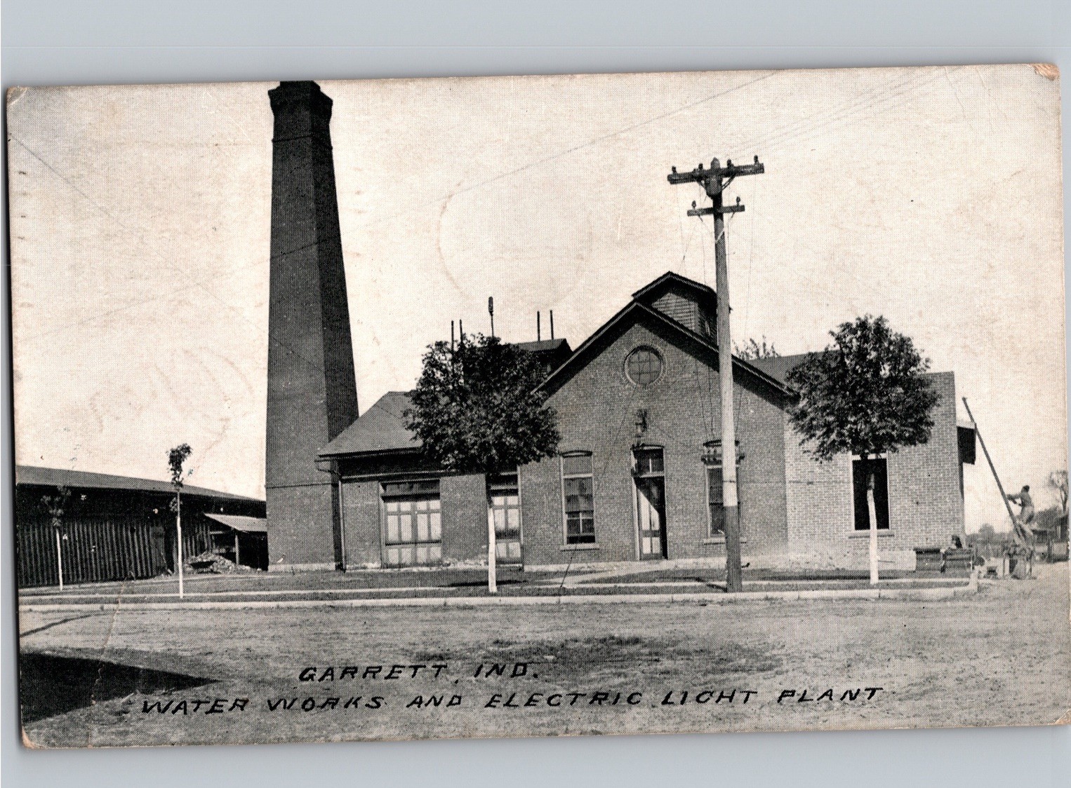 c1912 Water Works & Electric Light Plant Garrett Indiana IN DeKalb County