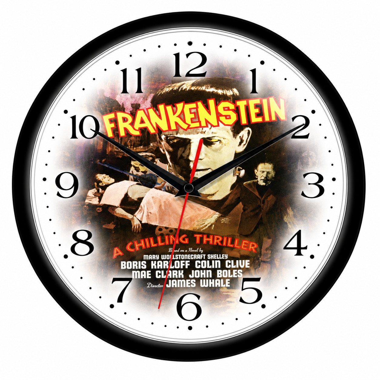 Frankenstein Vintage Horror 10 Inch Wall Clock Classic Monster Movie | Quartz