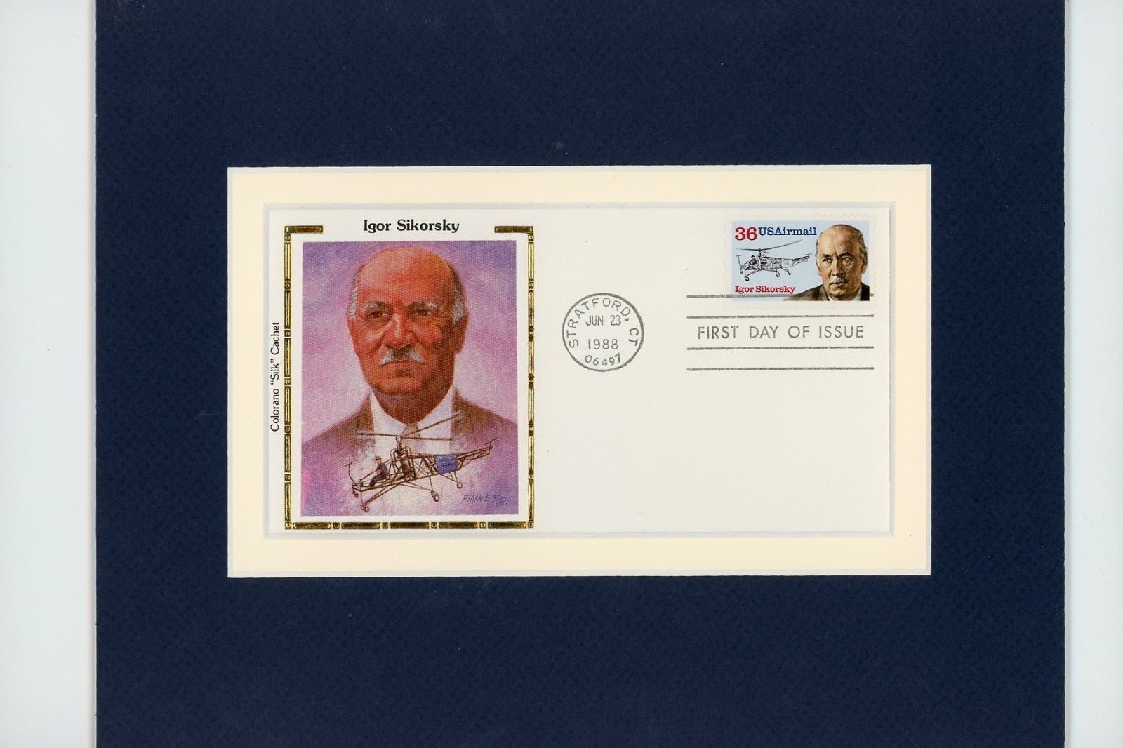 1939 - Igor Sikorsky & the First Successful Helicopter Flight & First Day Cover