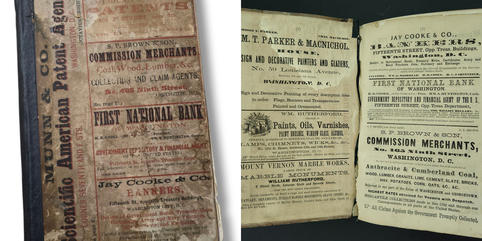 1868 antique WASHINGTON DC DIRECTORY history ads genealogy occupation address