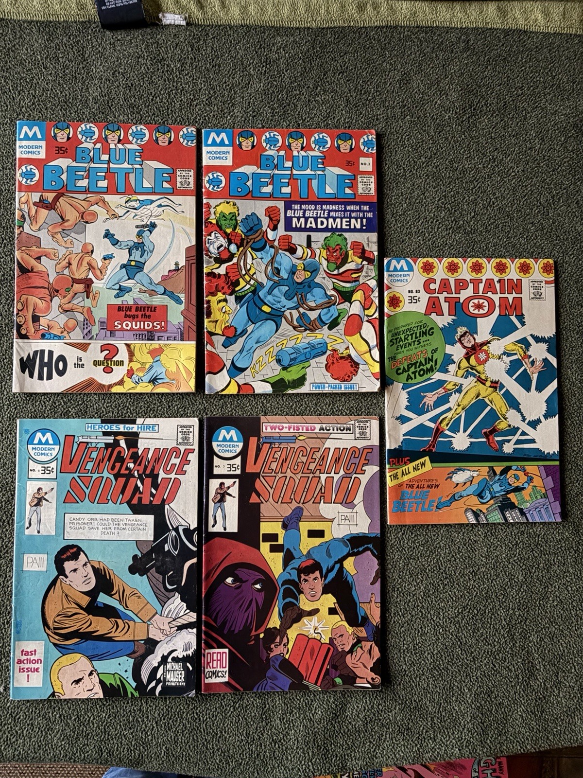 Modern Comics (Lot of 5); Captain Atom/ 2-Blue Beetle/ 2-Vengeance Squad.
