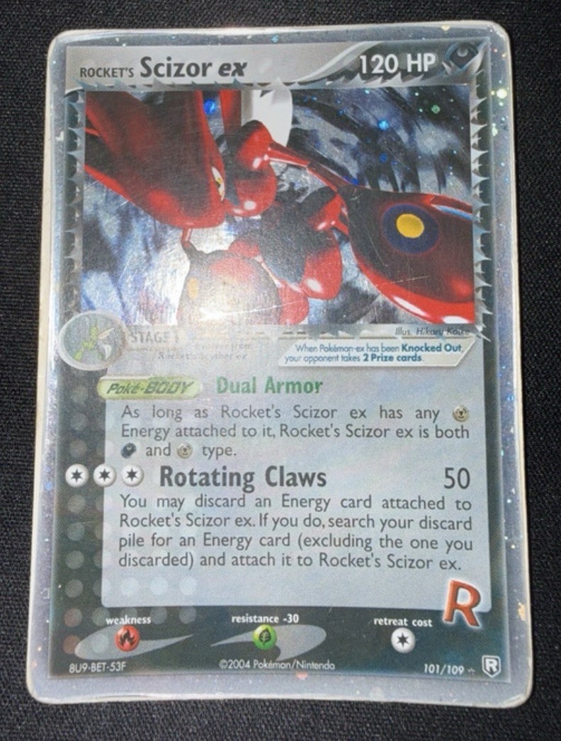 Pokemon Card - Team Rocket\'s Scizor EX 101/109 -Rocket EX Returns-Holo-Poor