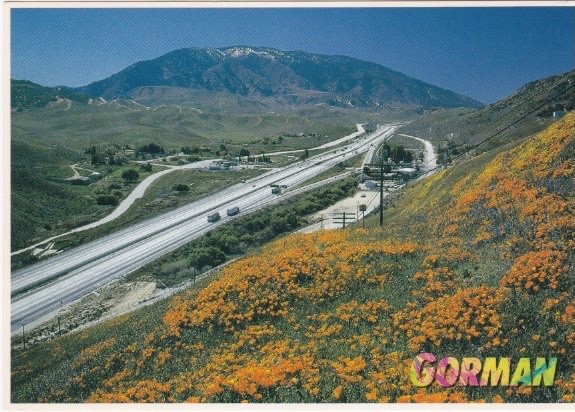Aerial View Postcard-Interstate 5-GORMAN, California