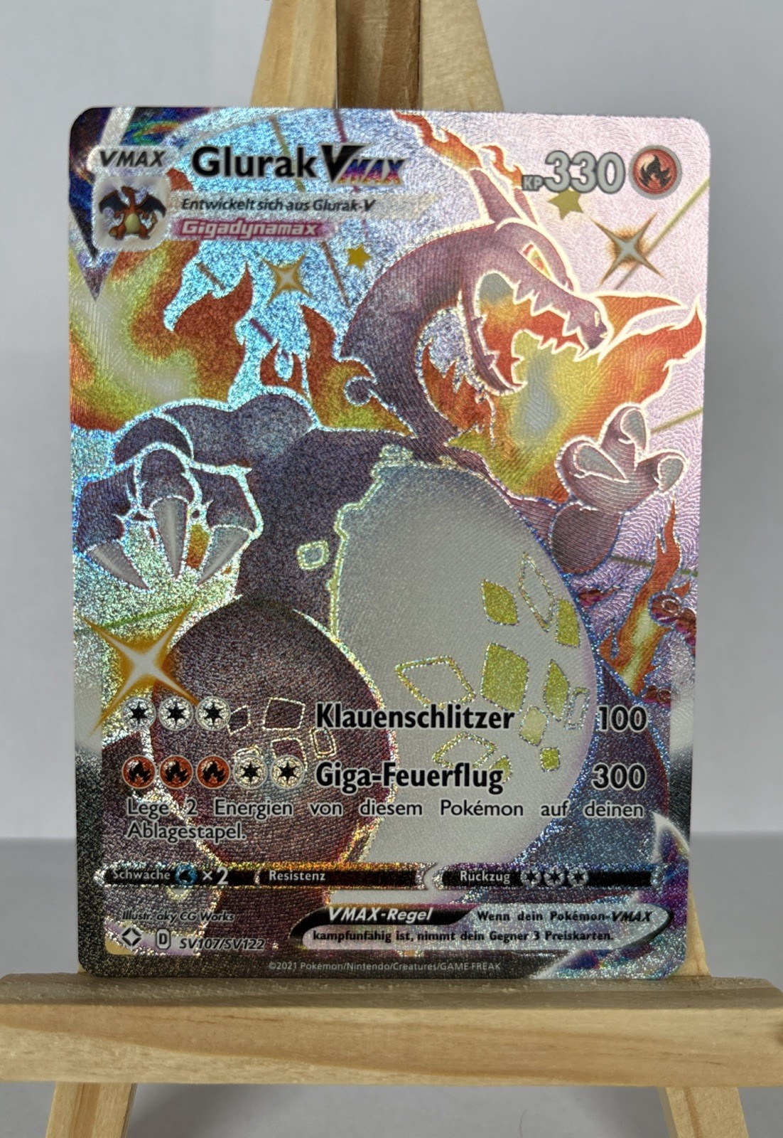Pokemon TCG Glurak Charizard VMAX SV107 Shining Fates Shining Fates AU