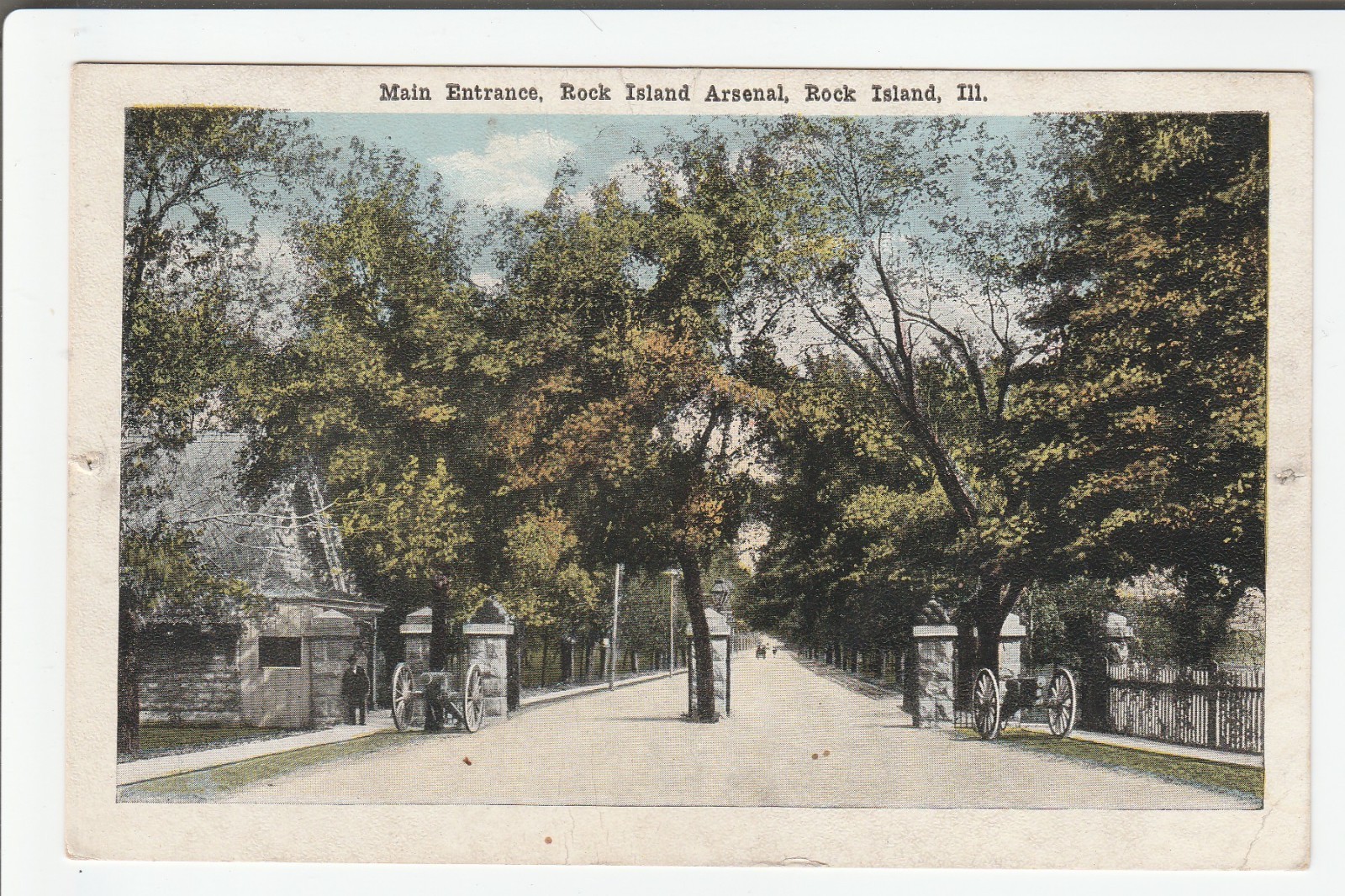 Rock Island IL postcard - Arsenal - Main Entrance 1910s