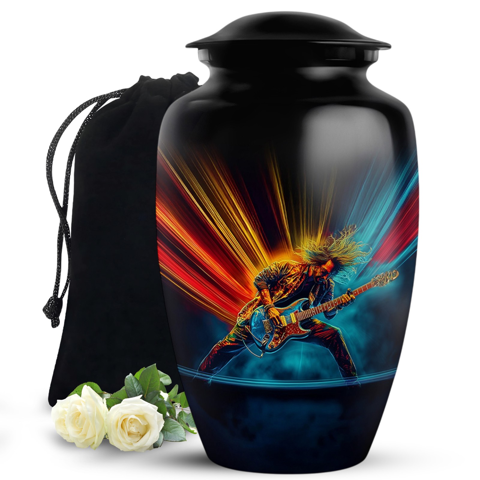 Rockstar Guitar Large Urn for Human Ashes Adult Mom, Unique Urn (10 Inch)