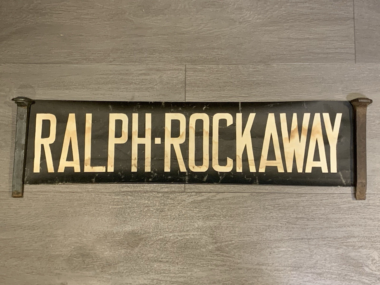 NYC BUS TROLLEY ROLL SIGN BROOKLYN RALPH AVENUE ROCKAWAY URBAN COLLECTIBLE ART
