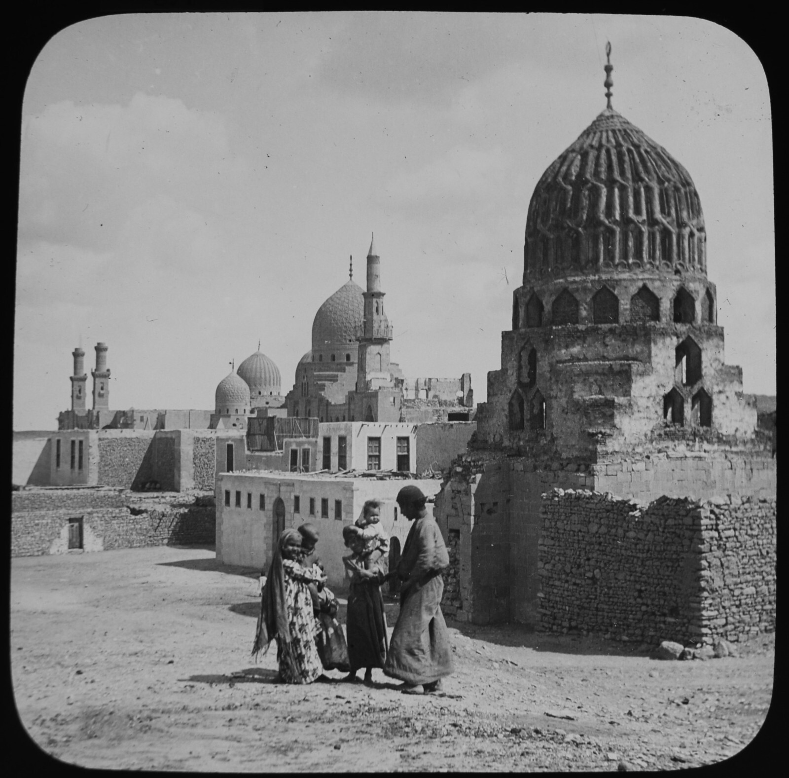 Photo CAIRO TOMBS OF THE KALIFS EGYPT C1890 OLD ANTIQUE Magic Lantern Slide