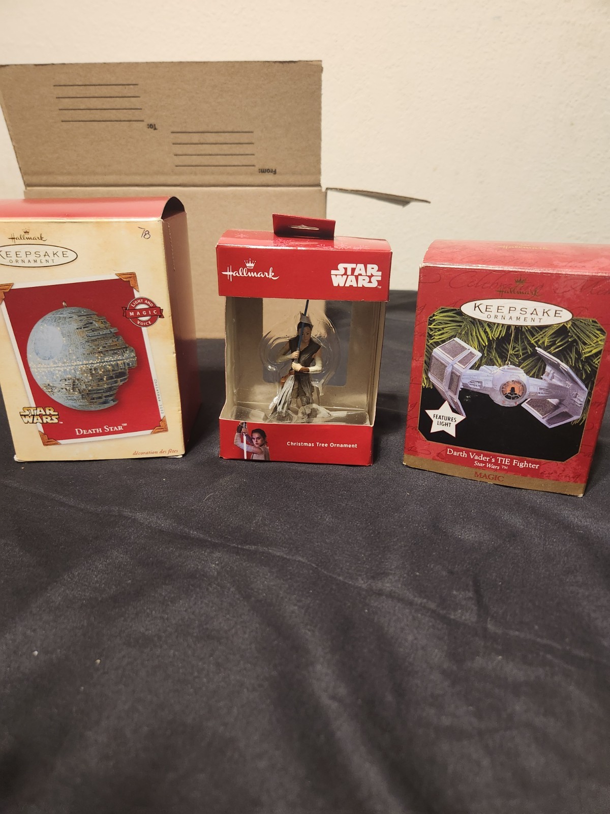 Hallmark Keepsake Collector Series Star Wars Set Of 3 Han Obi-Wan and Death Star
