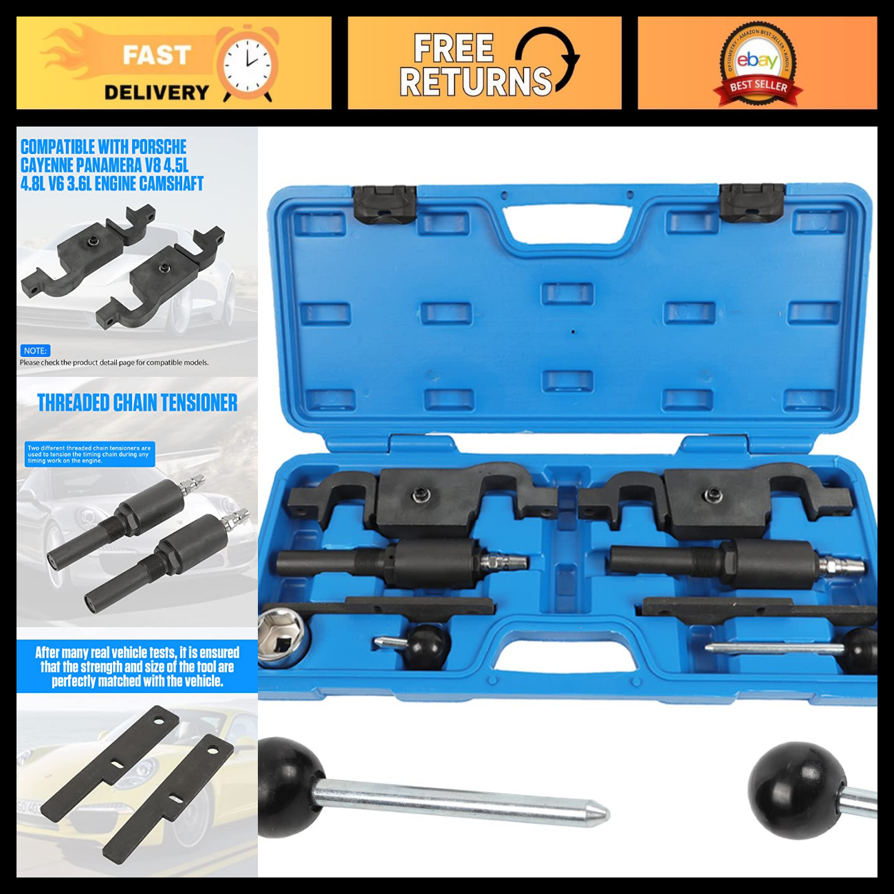 Engine Camshaft Tensioning Locking Alignment Timing Tool Kit Compatible with Por