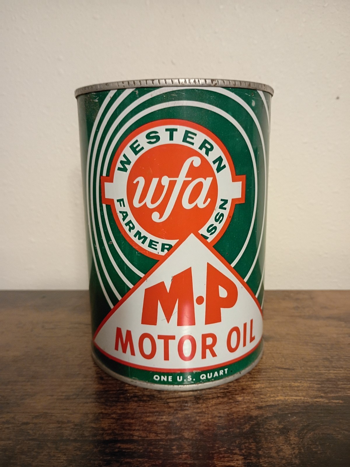 Western Farmer Association Motor Oil Can Rare Vintage