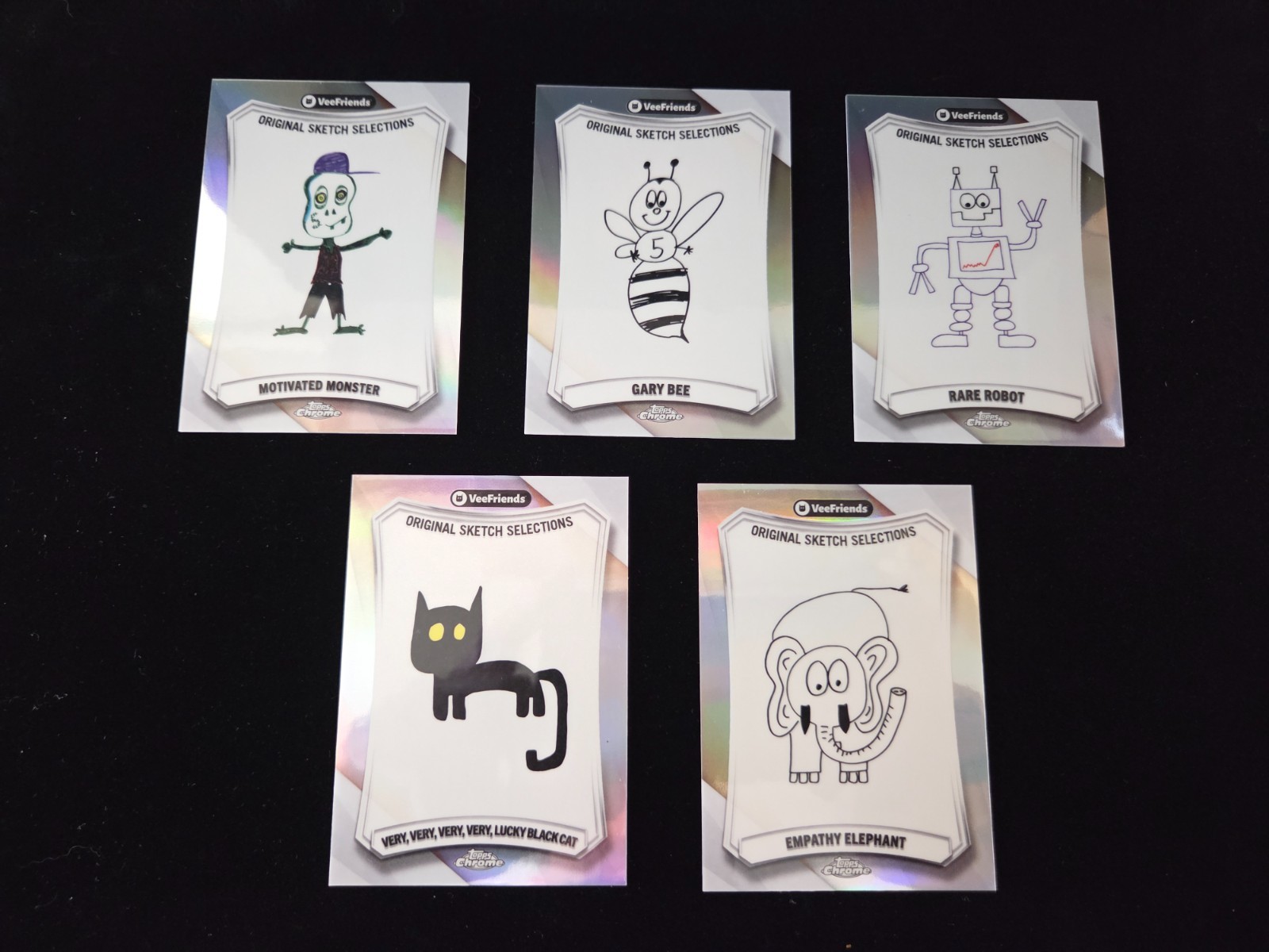 2026 Topps Chrome VeeFriends: ORIGINAL SKETCH SELECTIONS OSS-1 - 5 Full Set
