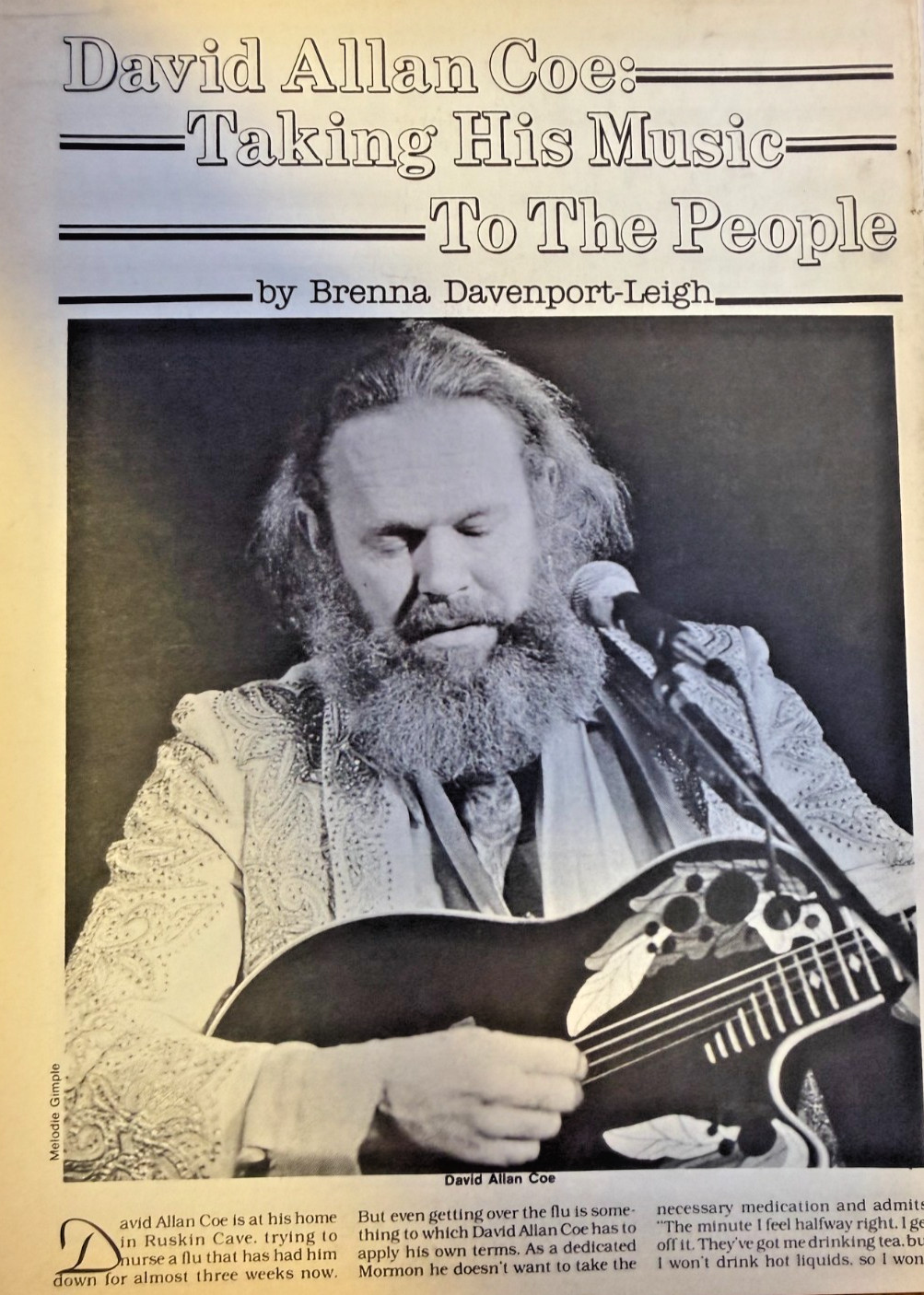 1985 Country Musician David Allan Coe