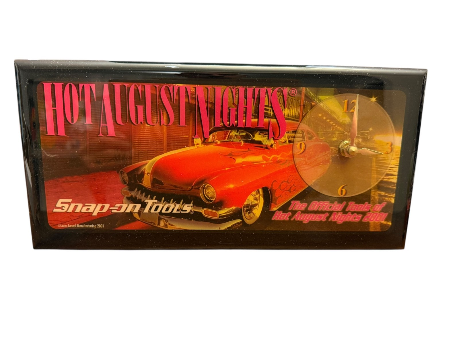 NIB VTG 2001 Hot August Nights Snap-On Tools Clock Lane Around Mfg. 11.5