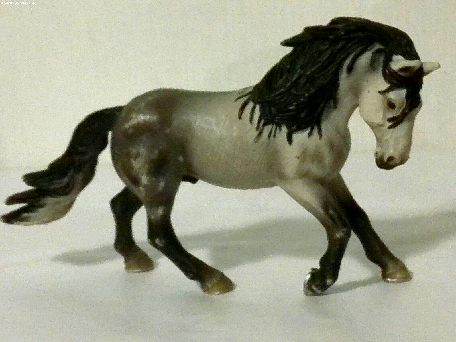Schleich Germany  2005 Andalusian Stallion  Gray and Black Horse  Retired