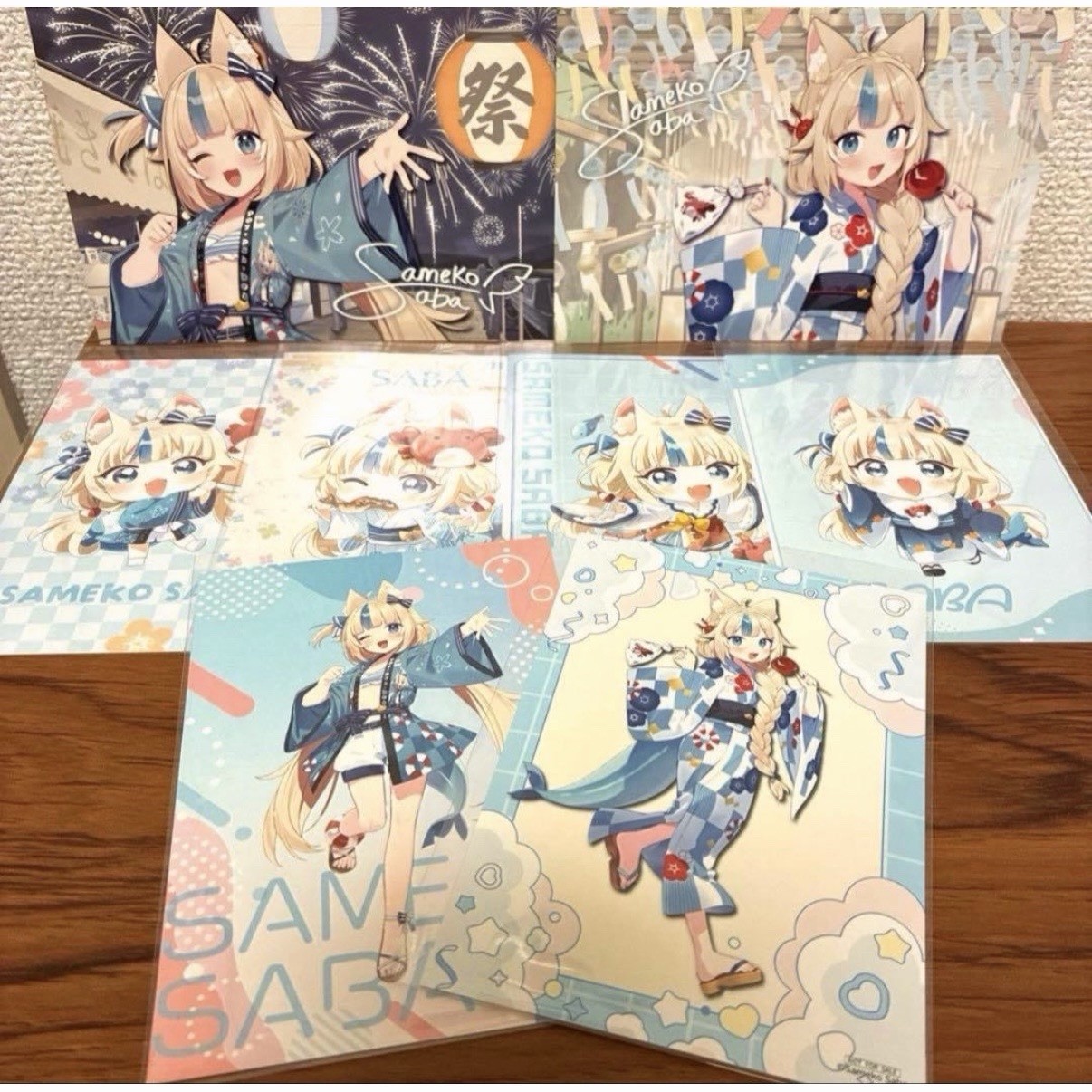 Sameko Saba Sea God Festival Bromide Photo Card & Postcard Set of 8 Gawr Gura