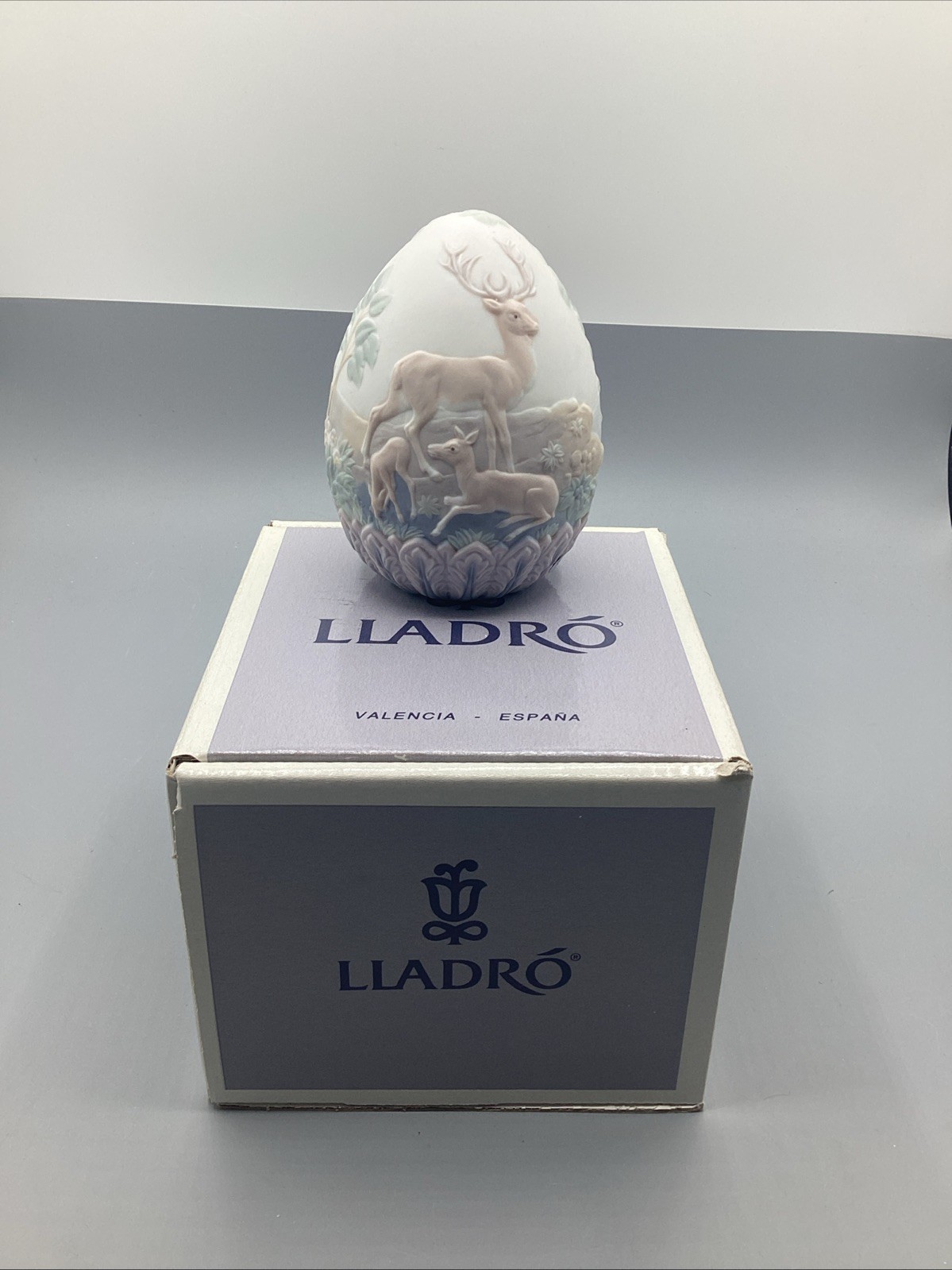 NOS Lladro 1995 Limited Edition Porcelain Egg #17550 Stag Deer W/Original Box