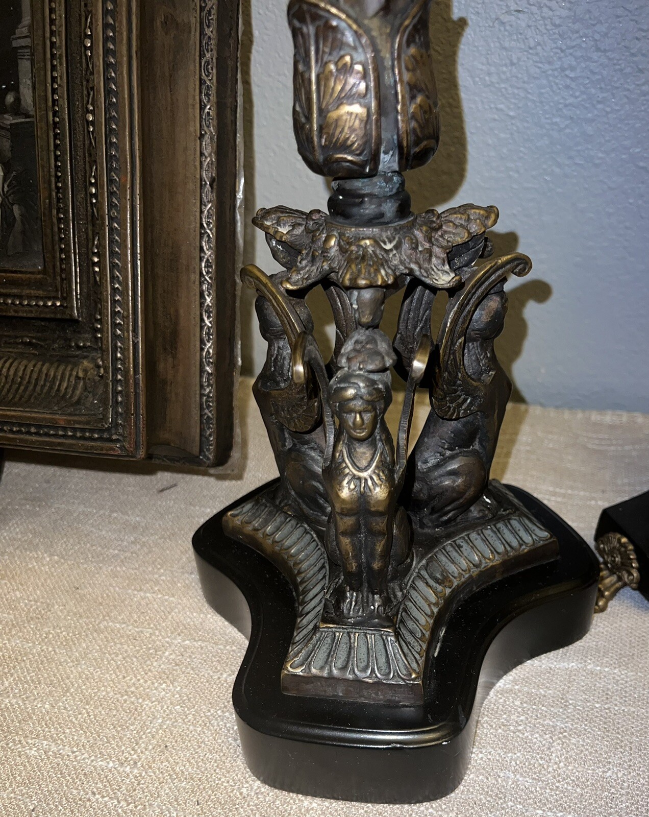 ANTIQUE NAPOLEON 111 BRONZE CANDELABRAS 21