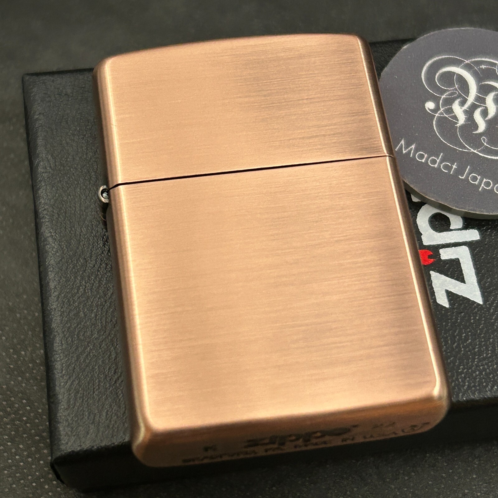 Zippo Oil Lighter Armor Case Antique Copper Brown Brass Japan New