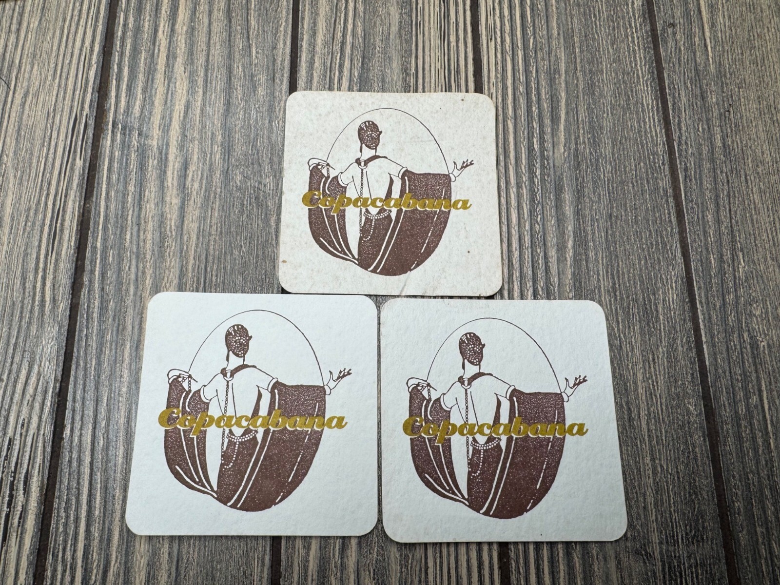 Vintage Copacabana Coasters Set Of 3 With Retro Design New York Night Club