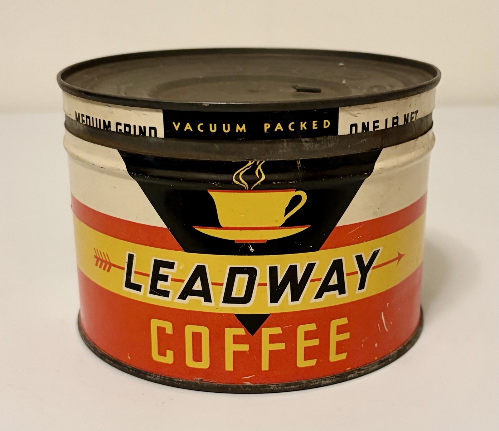 1930’s Leadway Coffee Can Tin - Chicago Area Vintage Advertising Americana