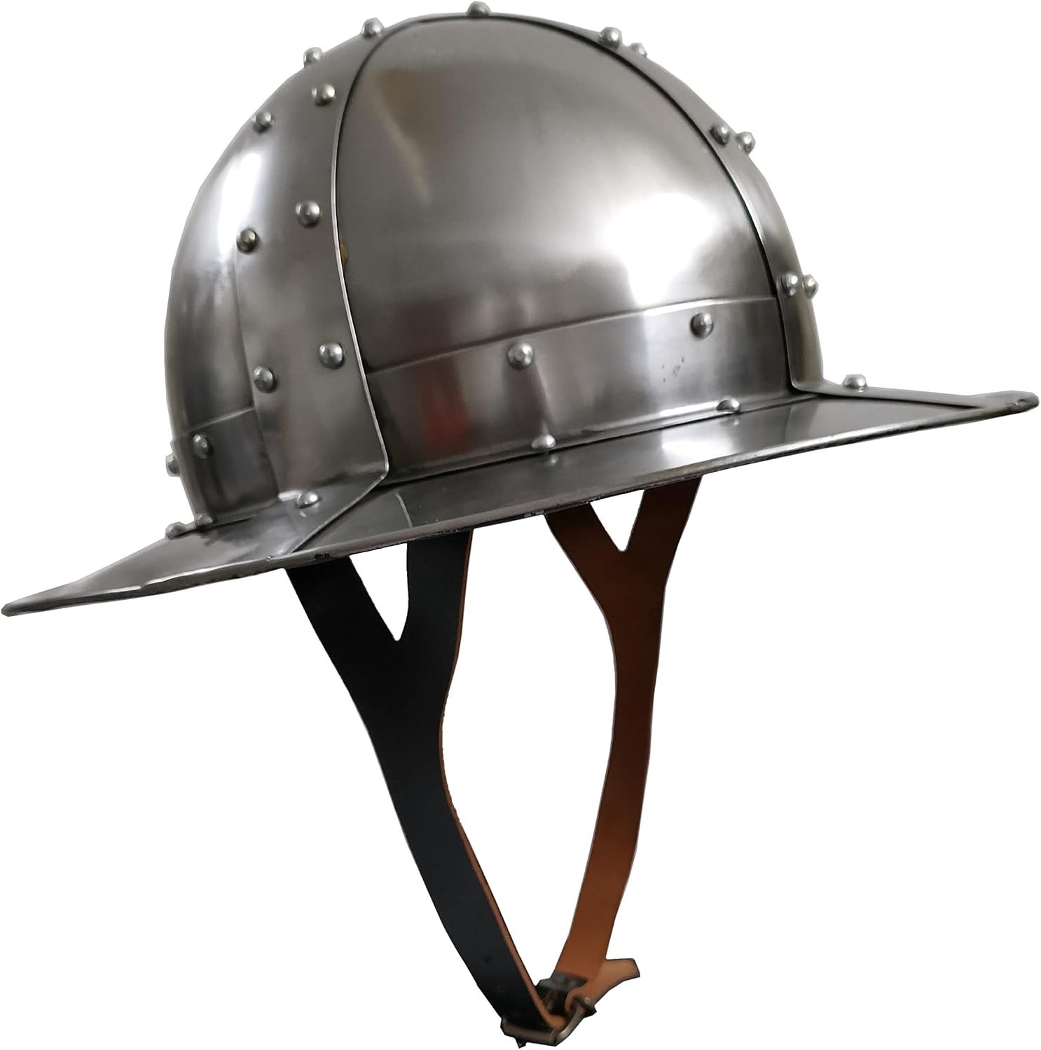 Medieval Kettle Hat Century Knight Helmet with Free Liner Silver Sugarloaf Helme