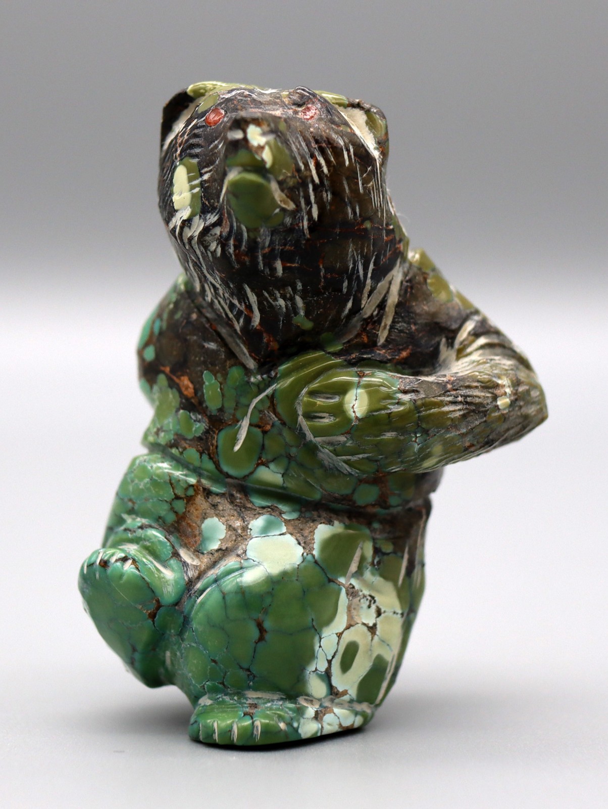 Eddington Hannaweeke Turquoise Zuni Basketball Coach Bear Fetish
