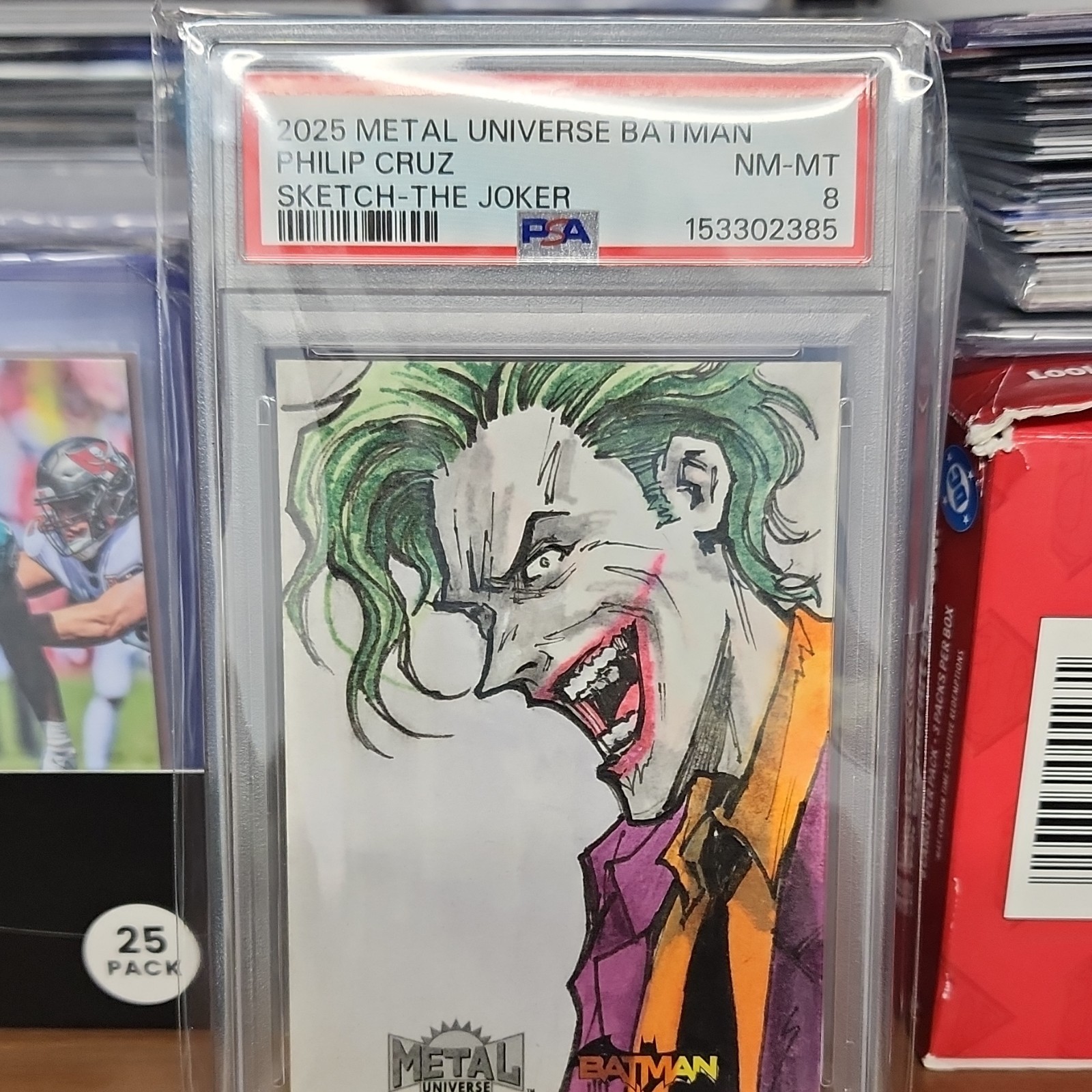 2025 Metal Universe Batman Joker 1/1 Sketch Card By Philip Cruz