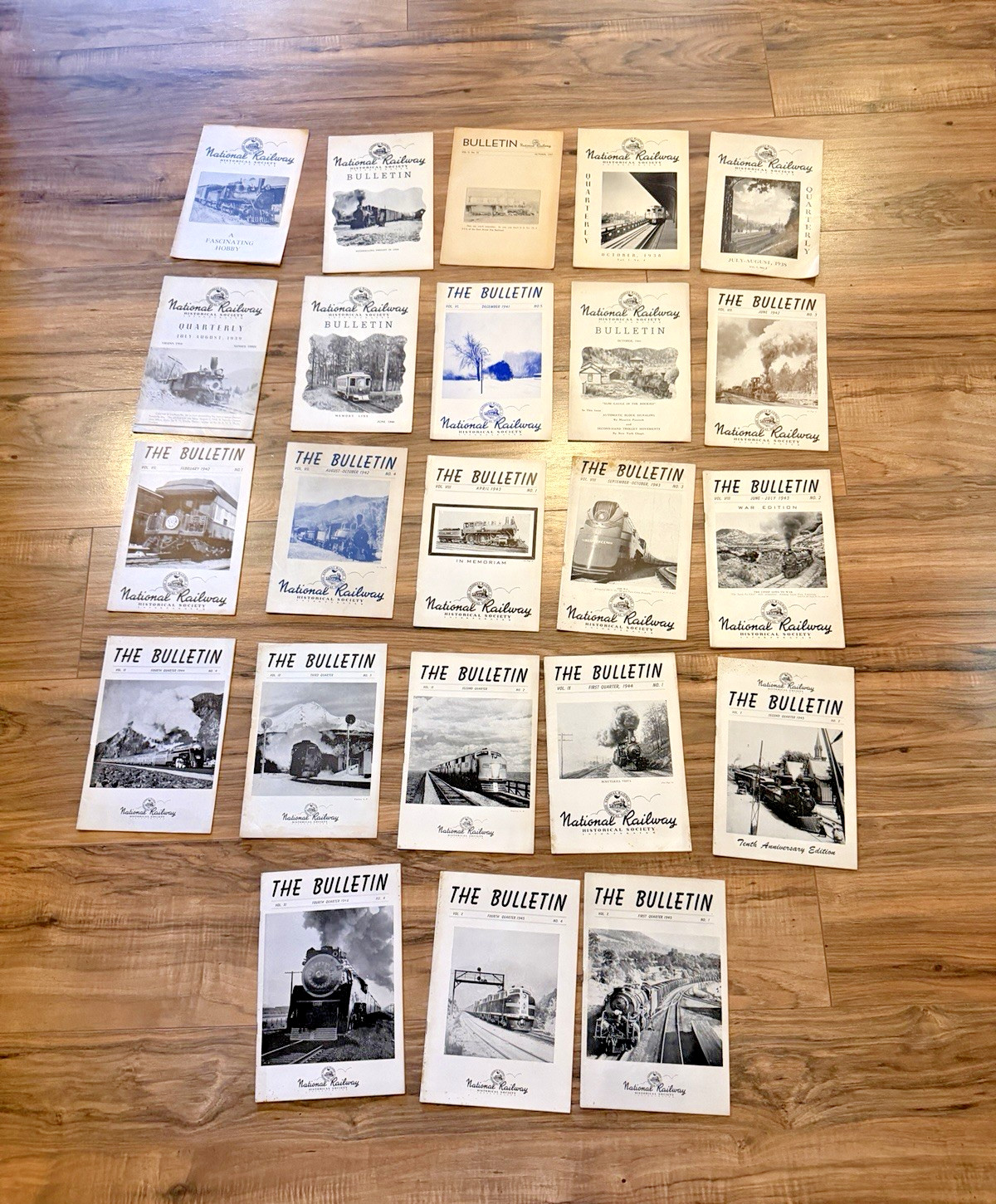 Vintage 1937-1946 Lot of 23 National Railway Historical Society Bulletin's 
