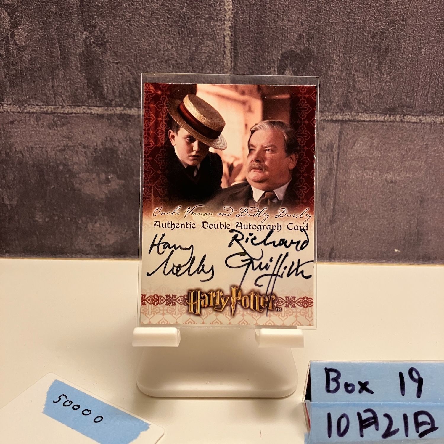 2001 Artbox Harry Melling & Richard Griffiths Auto Card HP Harry Potter