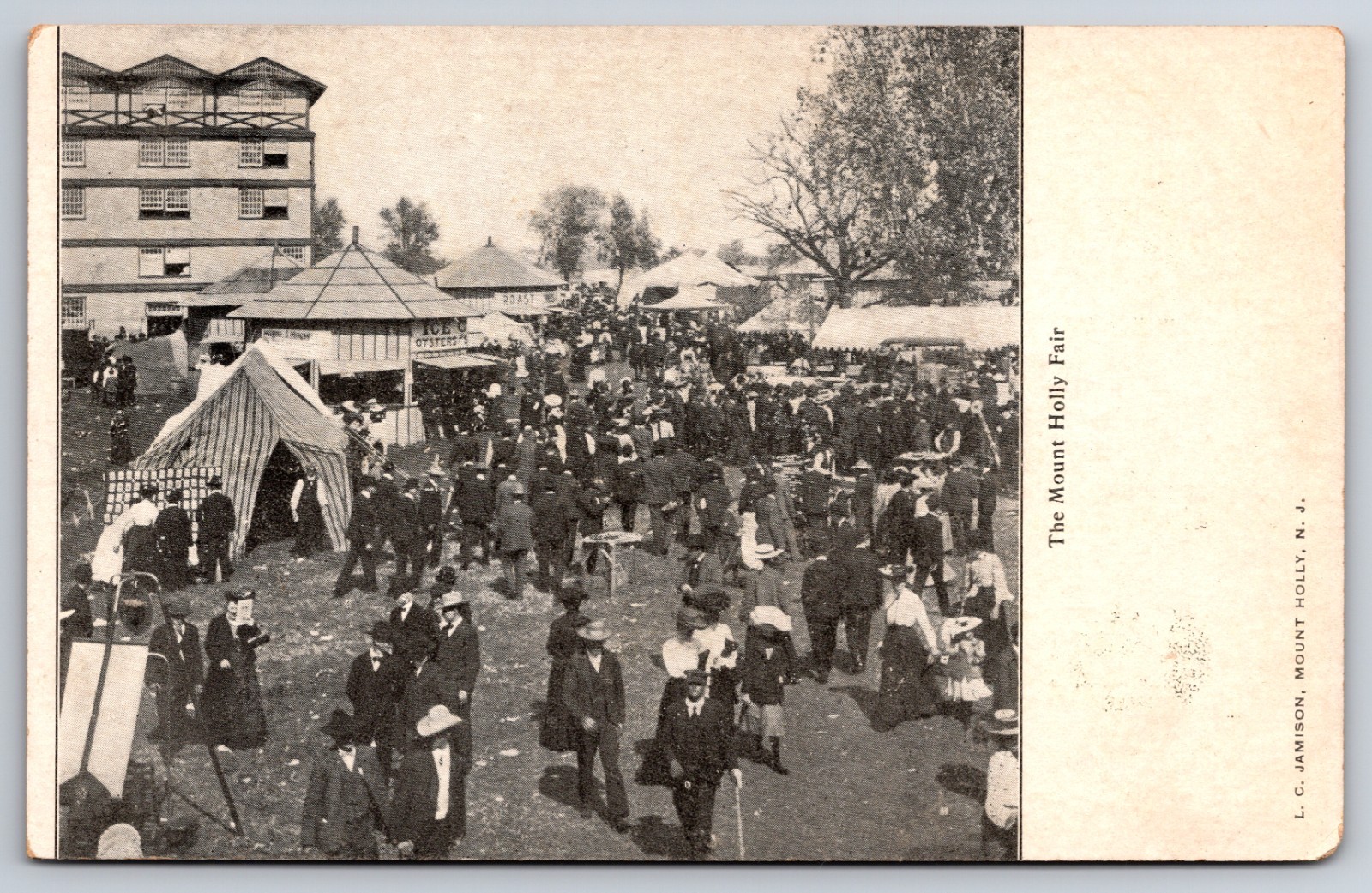 View at the Mount Holly Fair Ice Cream New Jersey NJ c1905 Postcard