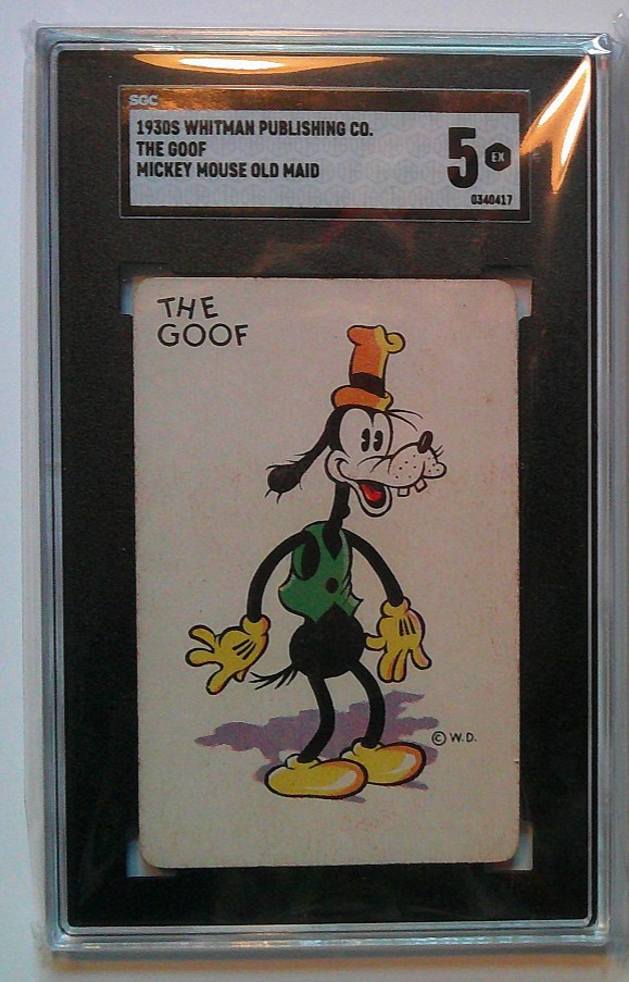 1935 Disney THE GOOF (GOOFY ROOKIE) WHITMAN Mickey Mouse Old Maid  SGC 5