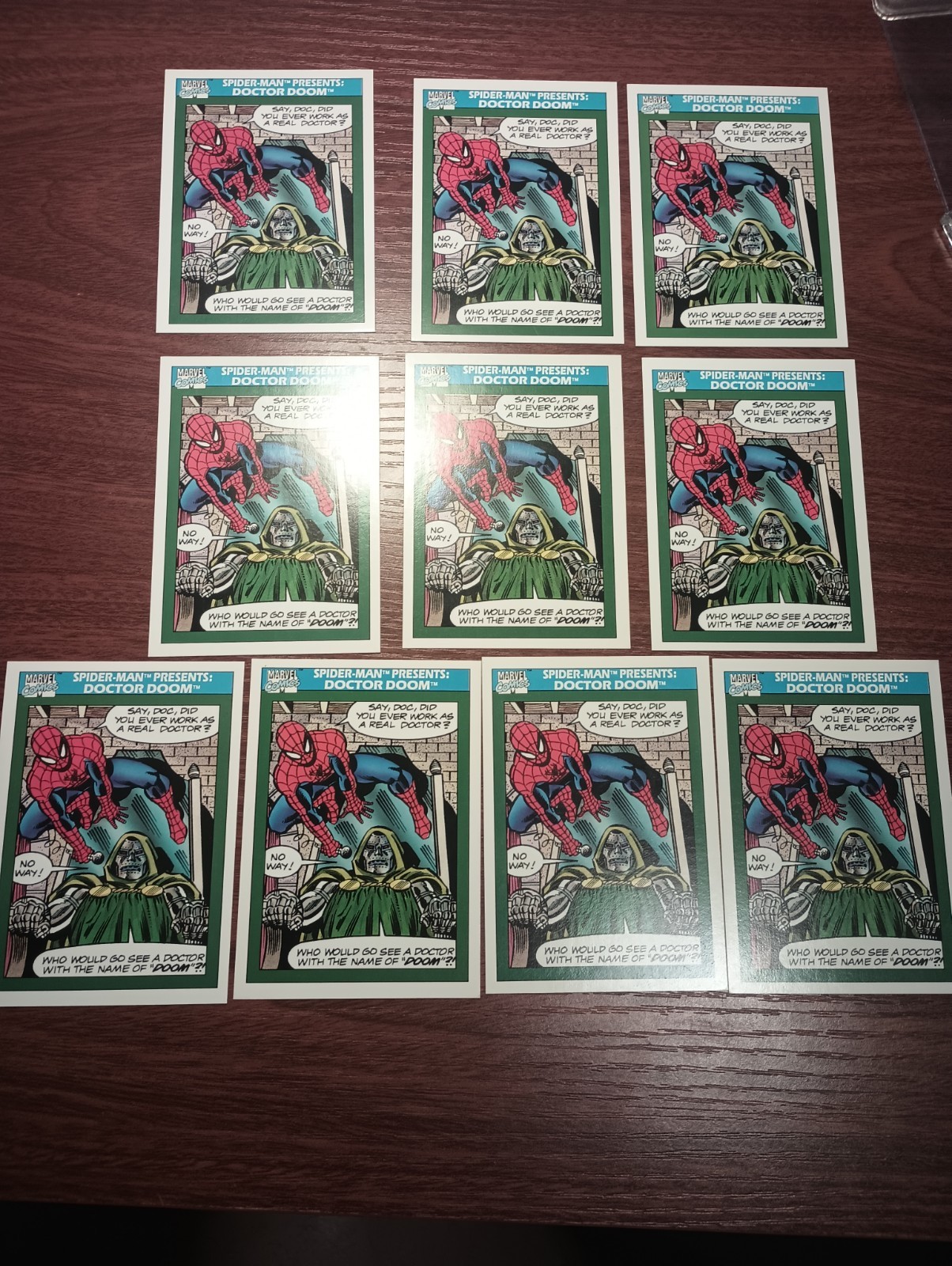 SPIDER MAN PRESENTS DR. DOCTOR DOOM 1990 MARVEL UNIVERSE #150 IMPEL 10 CARD LOT