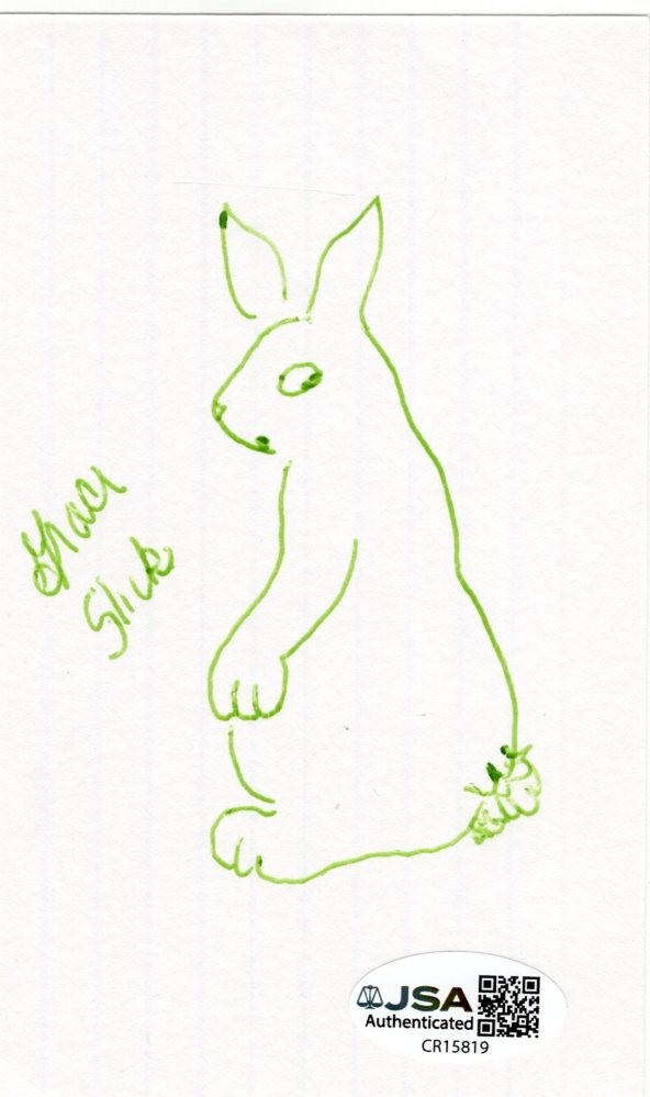 Grace Slick Jefferson Airplane Starship HOF Signed Autograph Rabbit Sketch JSA