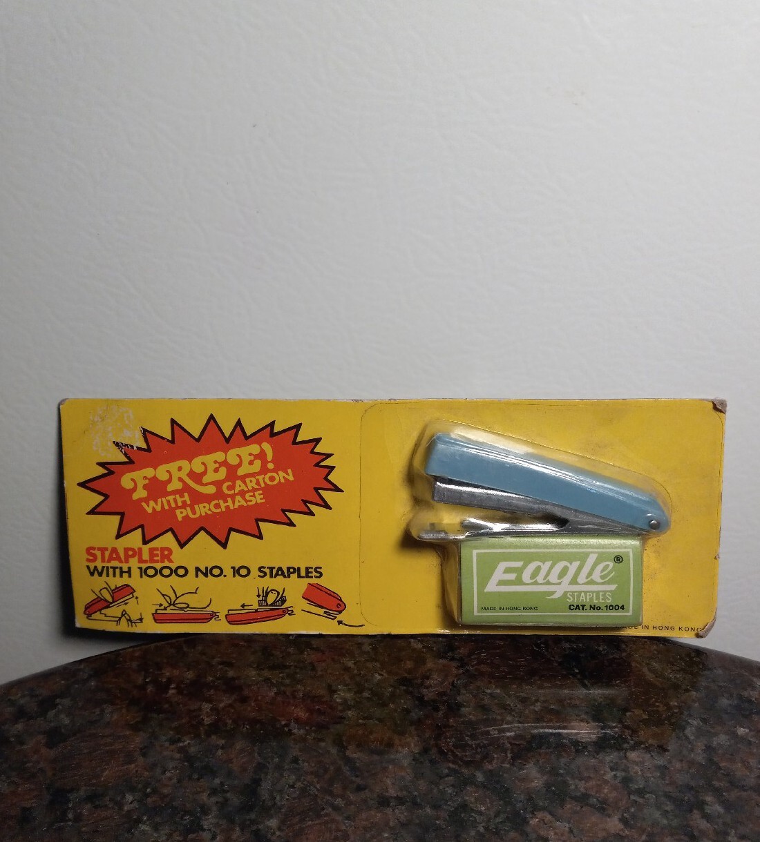 Sealed Vintage Mini Blue Eagle Stapler Promotional Tobacco Carton Giveaway