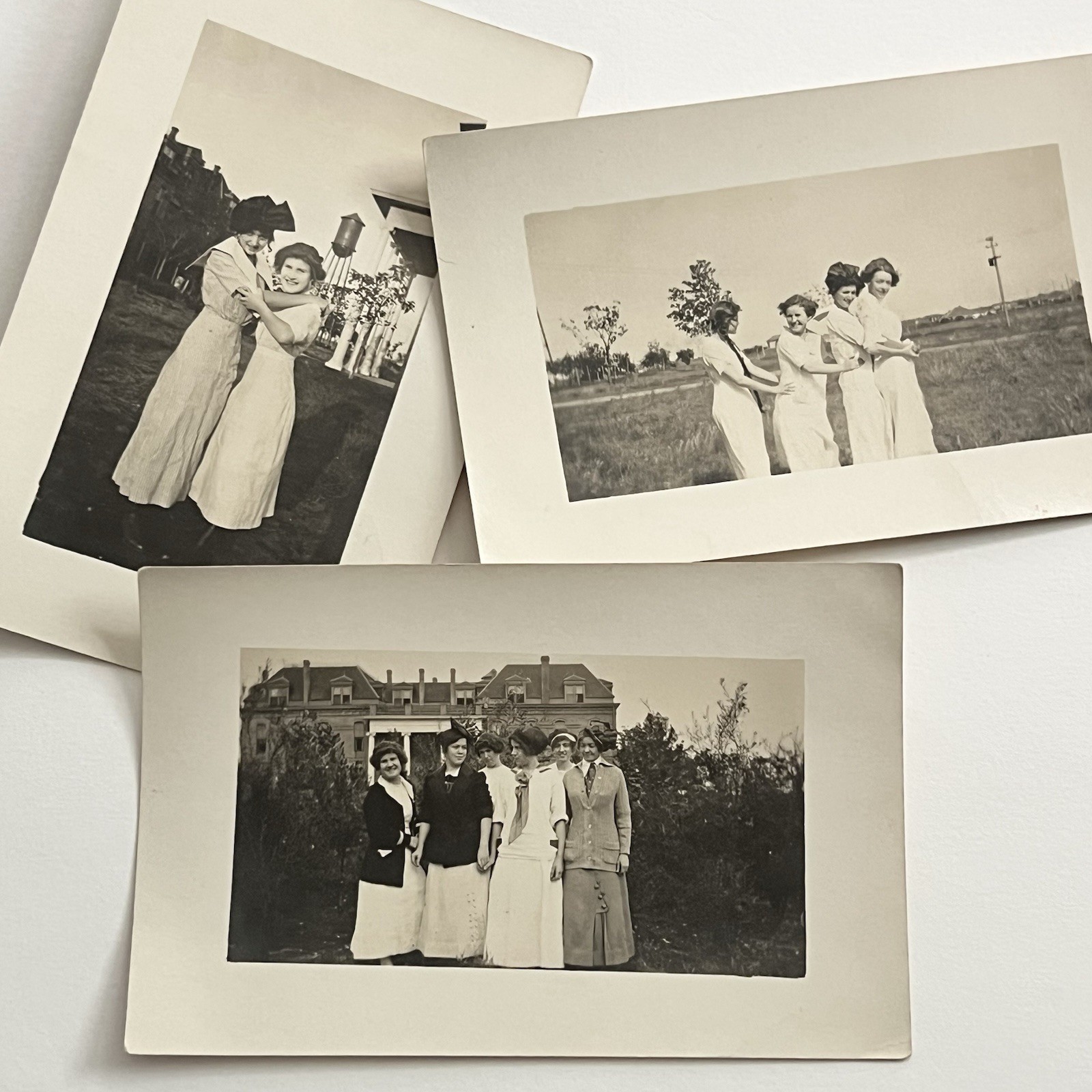 Antique RPPC Real Photograph Postcard Set Beautiful Women Playful Group