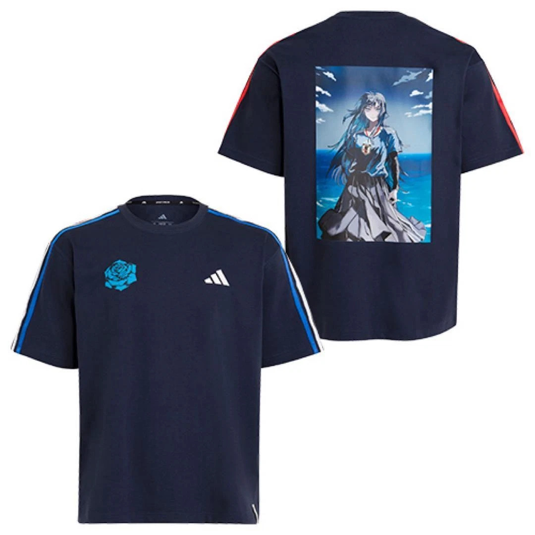Adidas x Ado Limited Edition Tricolor 3 Stripe T-Shirt Navy Blue Size S New Adidas x Ado Limited Edition Tricolor 3 Stripe T-Shirt Navy Blue Size S New