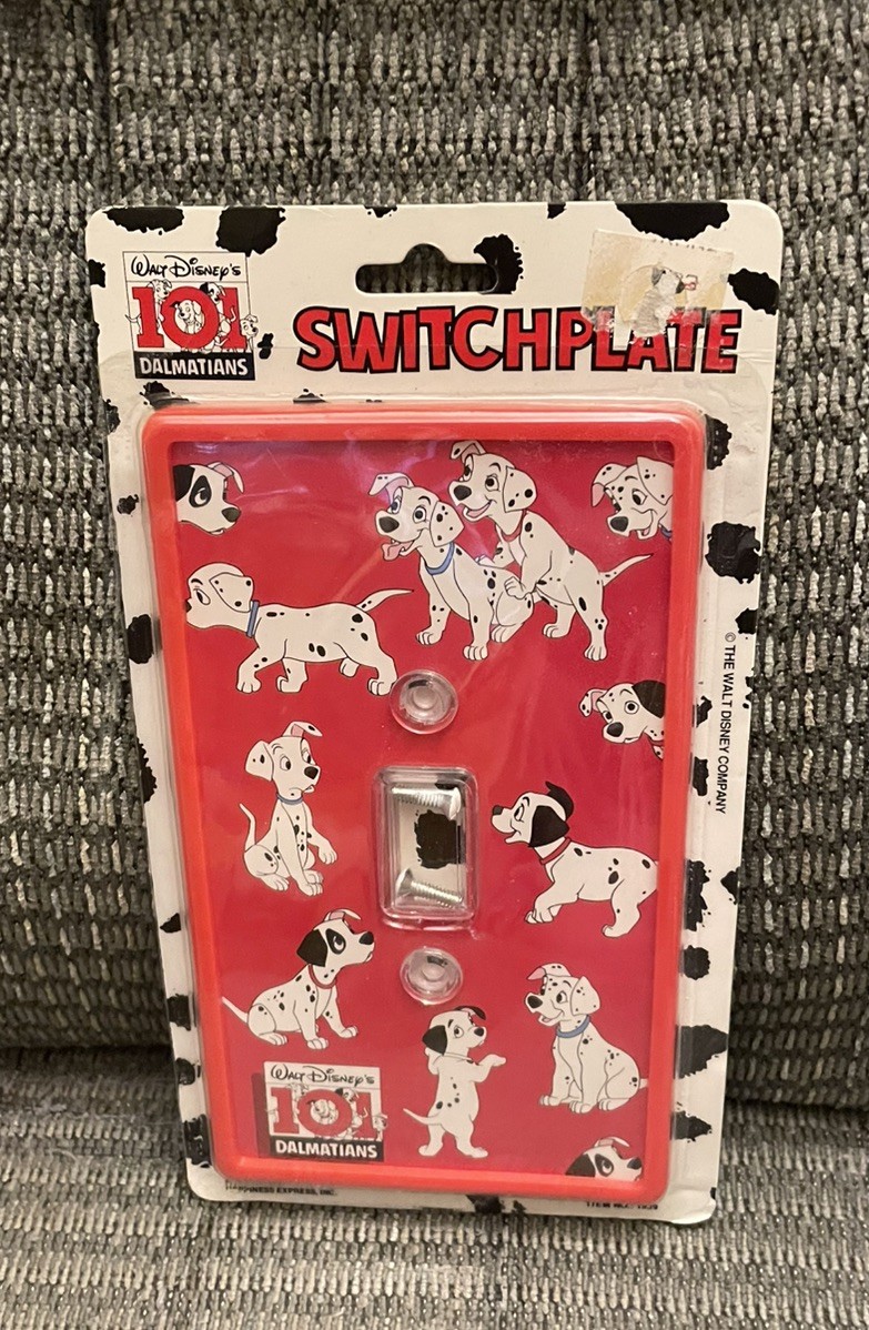 Vintage Disney 101 Dalmatians Light Switch Plate Cover 90s Nursery Decor 