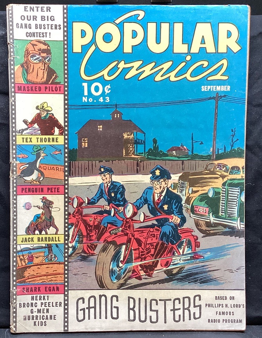 Vintage rare 1939 POPULAR COMICS #54 Dell pub. Featuring “gangbusters“