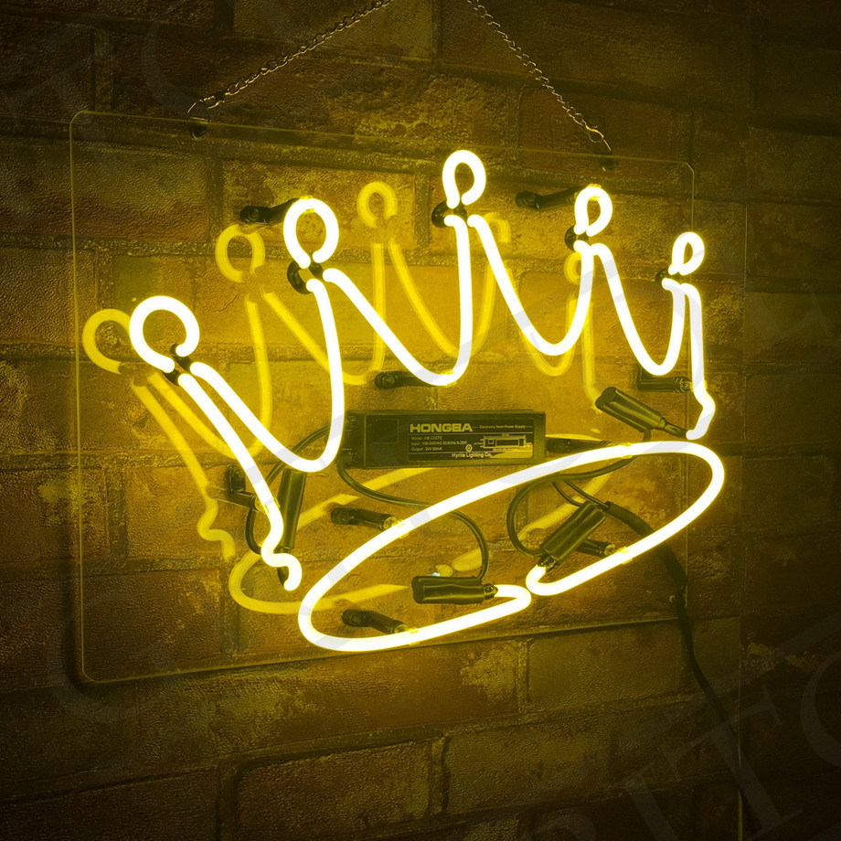 Crown Shape Neon Sign Light Party Home Room Art Wall Hanging Nightlight 20\