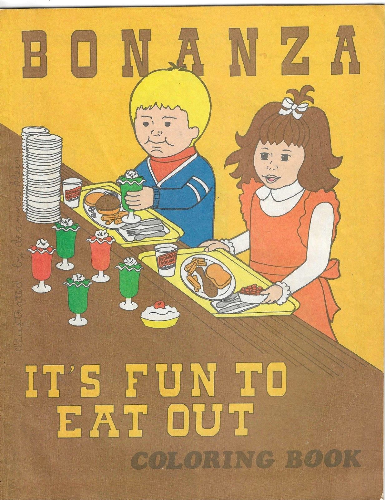 Rare 1974 Bonanza Restaurant Coloring Book Steakhouse Vintage Sirloin Pit