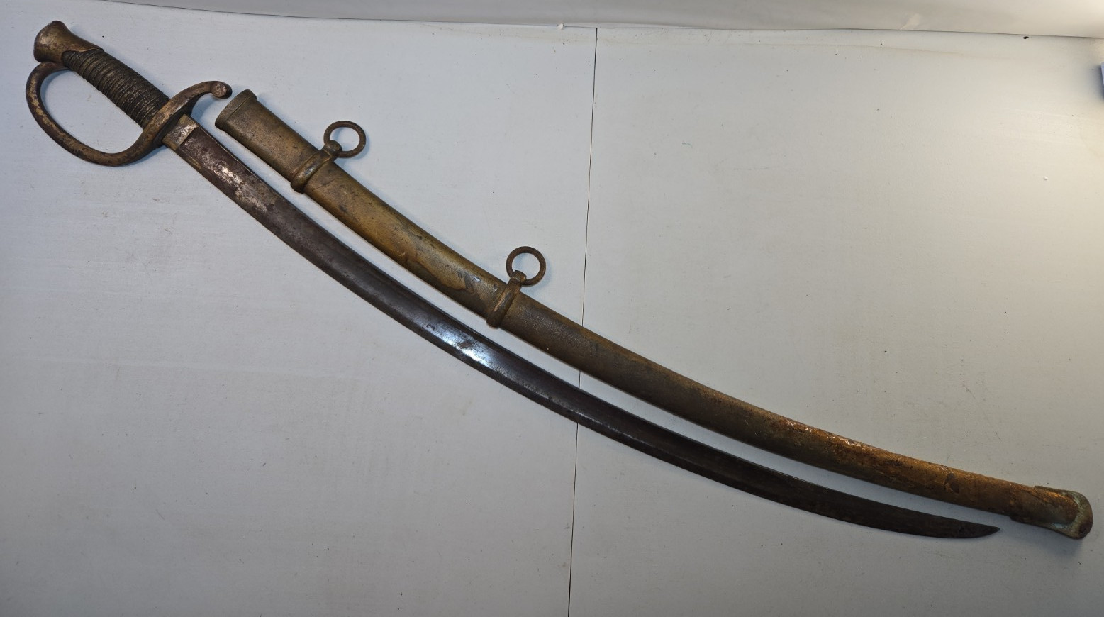 Civil War Model 1840 Artillery Sword Saber & Scabbard - Ames 1865