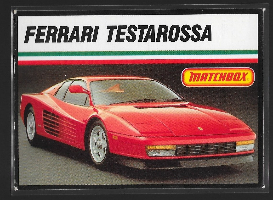 Matchbox Ferrari Testarossa 1989 Car and Driver 1101 Card